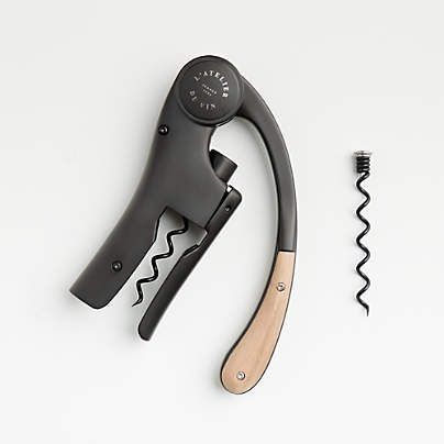 L'Atelier du Vin Oeno Motion Black Corkscrew with Walnut Handle