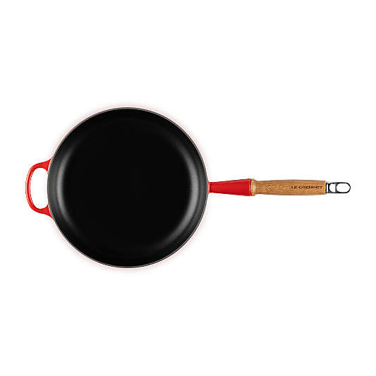 Le Creuset ® Signature 10.25" Cerise Enameled Cast Iron Skillet with Wooden Handle
