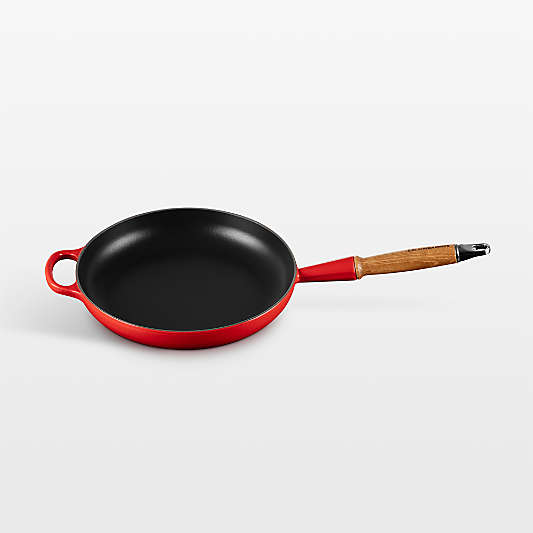 Le Creuset ® Signature 10.25" Cerise Enameled Cast Iron Skillet with Wooden Handle