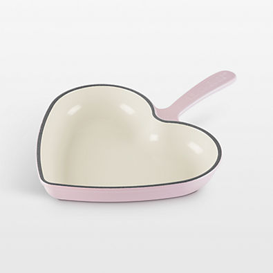 View Le Creuset ® Traditional 10.25" Chiffon Pink Enameled Cast Iron Heart Skillet details