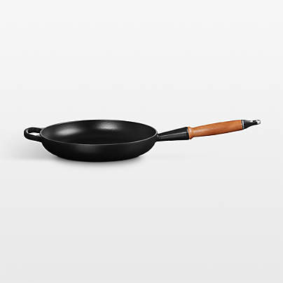 Le Creuset ® Signature 10.25" Licorice Enameled Cast Iron Skillet with Wooden Handle