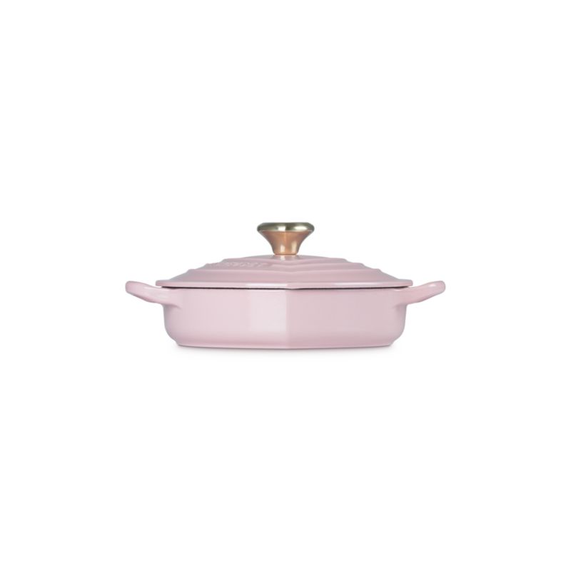 Le Creuset ® Traditional 1.25-Qt. Chiffon Pink Enameled Cast Iron Heart Dish with Light Gold Heart Knob - image 3 of 6