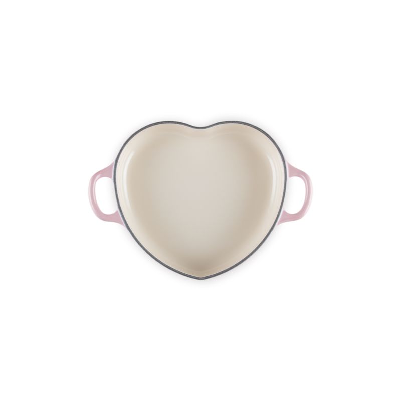 Le Creuset ® Traditional 1.25-Qt. Chiffon Pink Enameled Cast Iron Heart Dish with Light Gold Heart Knob - image 2 of 6