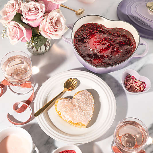 Le Creuset ® Traditional 1.25-Qt. Provence Enameled Cast Iron Heart Dish with Light Gold Heart Knob