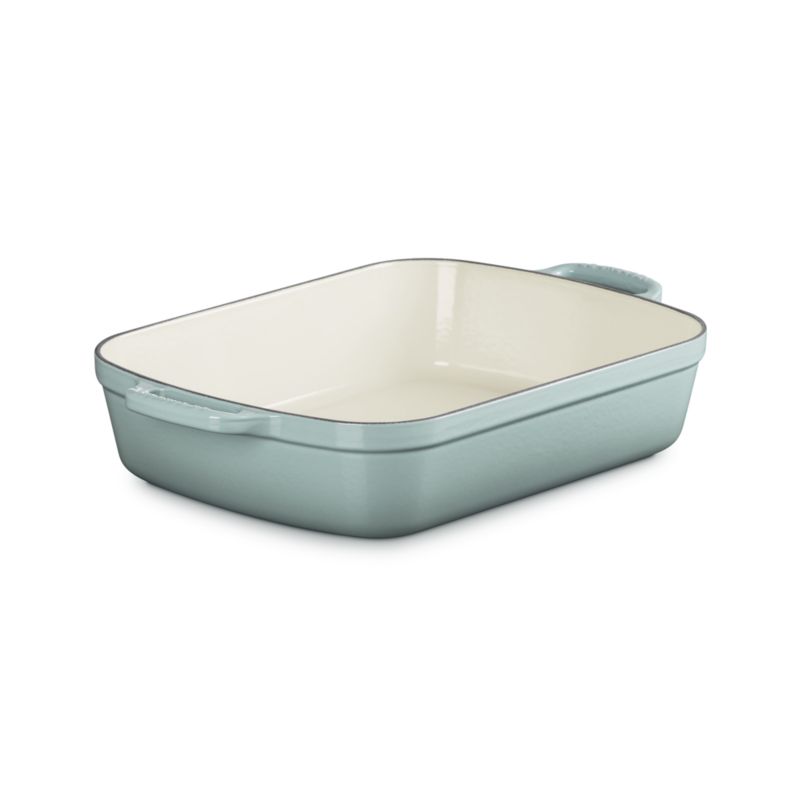 Le Creuset Signature ® 5.25-Qt. Sea Salt Enameled Cast Iron Rectangular Roaster - image 6 of 8