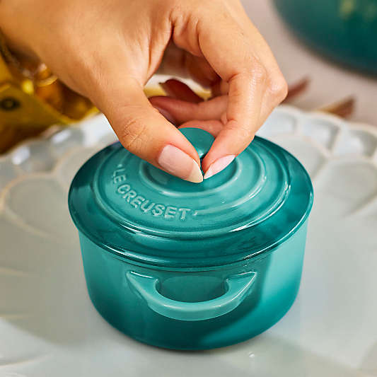 Le Creuset ® Heritage Bleu Riviera 0.25-L Stoneware Mini Cocotte with Lid