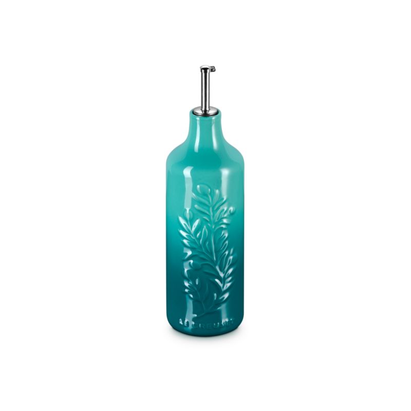 Le Creuset Bleu Riviera 0.6-L Olive Branch Stoneware Oil Cruet - image 2 of 3