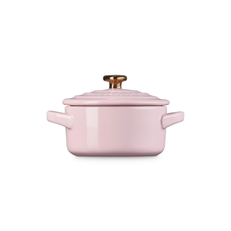 Le Creuset 8-oz Chiffon Pink Mini Cocotte with Gold Heart Knob - image 4 of 5