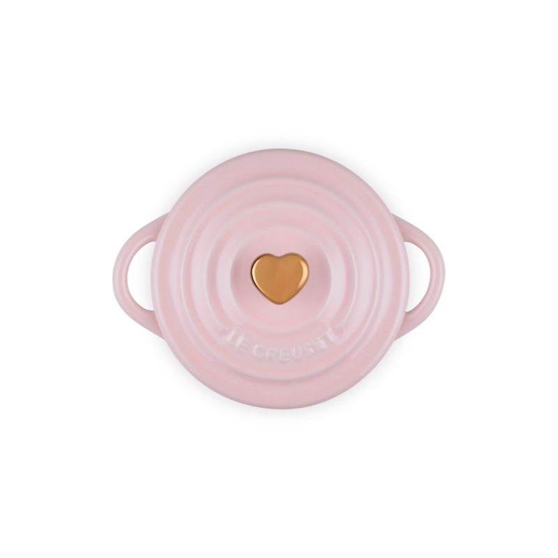 Le Creuset 8-oz Chiffon Pink Mini Cocotte with Gold Heart Knob - image 2 of 5