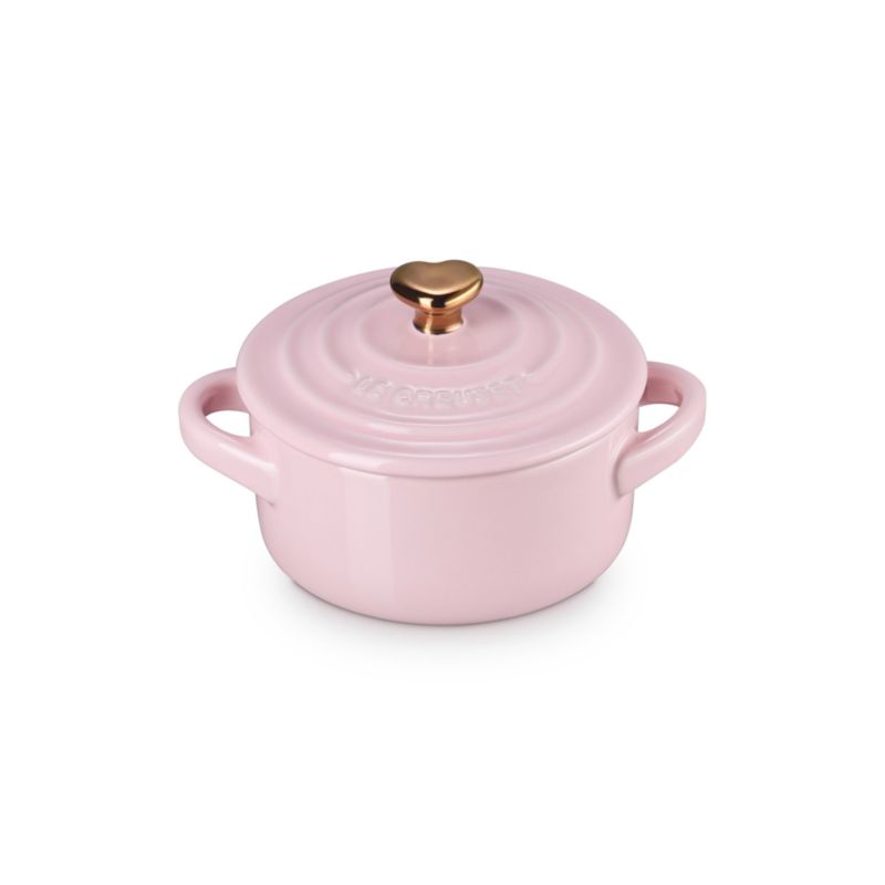 Le Creuset 8-oz Chiffon Pink Mini Cocotte with Gold Heart Knob - image 1 of 5