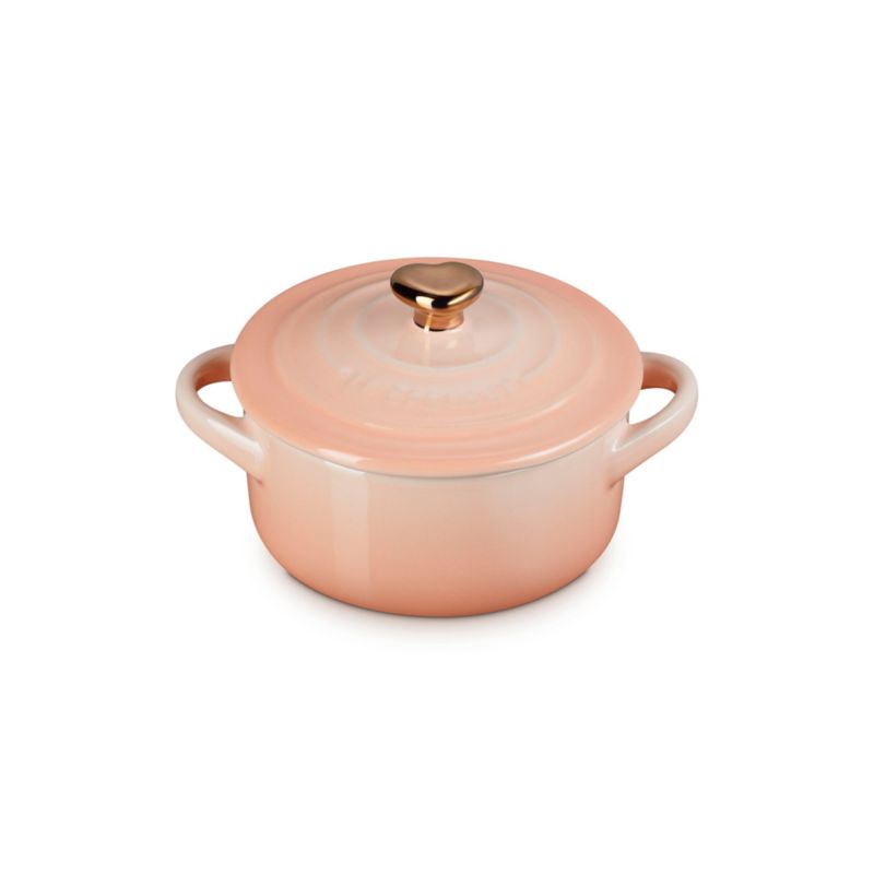 Le Creuset ® 8-oz. Peche Mini Cocotte with Gold Heart Knob - image 4 of 5