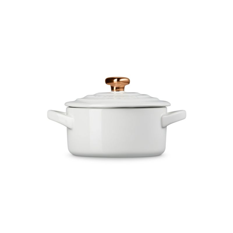Le Creuset ® 8-oz. White Mini Cocotte with Gold Heart Knob - image 1 of 5