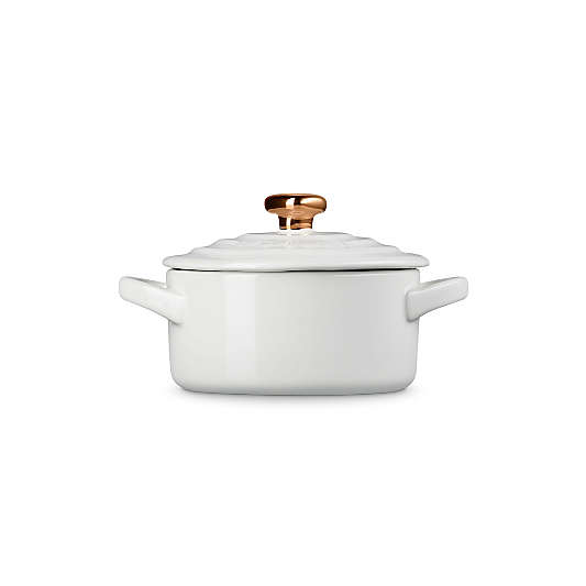Le Creuset ® 8-oz. White Mini Cocotte with Gold Heart Knob