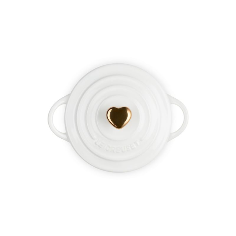 Le Creuset ® 8-oz. White Mini Cocotte with Gold Heart Knob - image 2 of 5