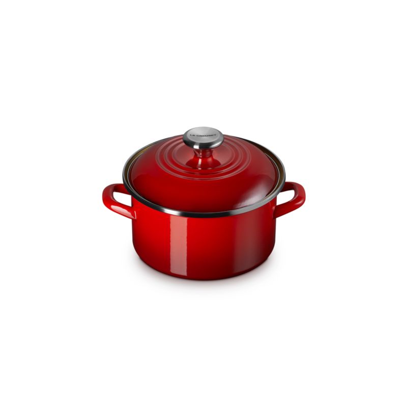 Le Creuset ® 3.8-Qt. Cerise Enameled Steel Petite Stockpot with Stainless Steel Knob - image 3 of 4