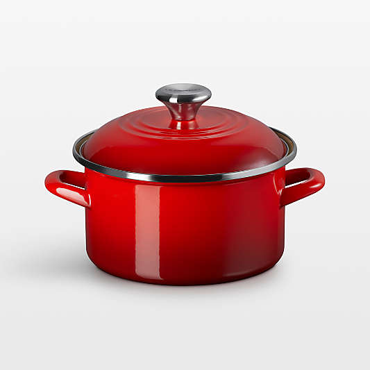Le Creuset ® 3.8-Qt. Cerise Enameled Steel Petite Stockpot with Stainless Steel Knob