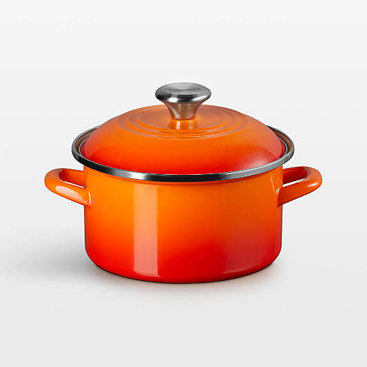 Le Creuset ® 3.8-Qt. Flame Enameled Steel Petite Stockpot with Stainless Steel Knob