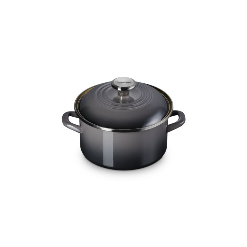 Le Creuset ® 3.8-Qt. Oyster Enameled Steel Petite Stockpot with Stainless Steel Knob - image 2 of 5