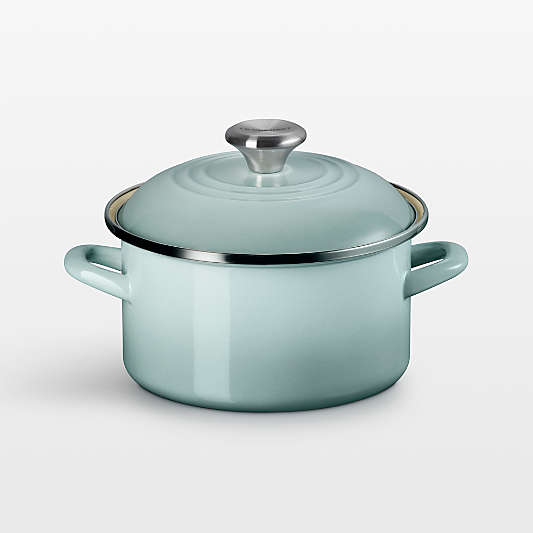 Le Creuset ® 3.8-Qt. Sea Salt Enameled Steel Petite Stockpot with Stainless Steel Knob
