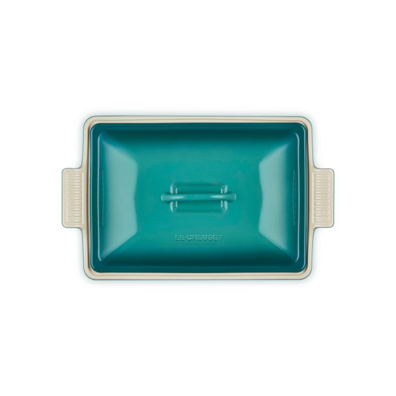 Le Creuset ® Heritage 4-Qt. Bleu Riviera Covered Rectangular Ceramic Baking Dish with Lid - image 4 of 9