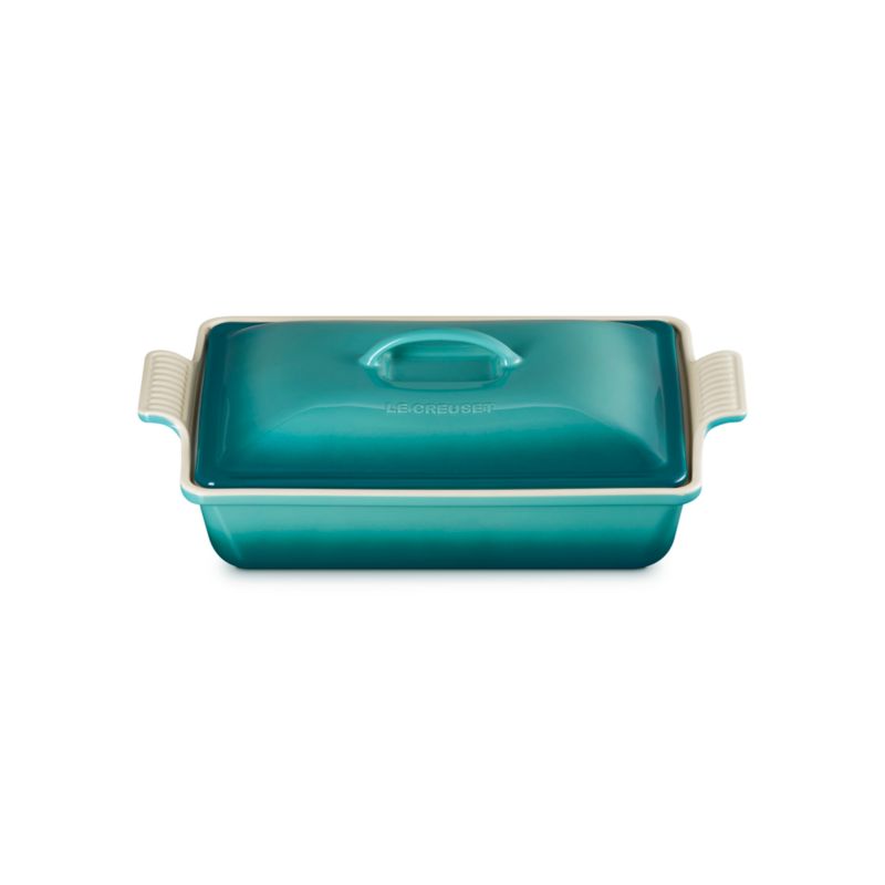 Le Creuset ® Heritage 4-Qt. Bleu Riviera Covered Rectangular Ceramic Baking Dish with Lid - image 6 of 9