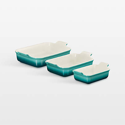 Le Creuset ® Heritage Bleu Riviera Rectangular Baking Dishes, Set of 3