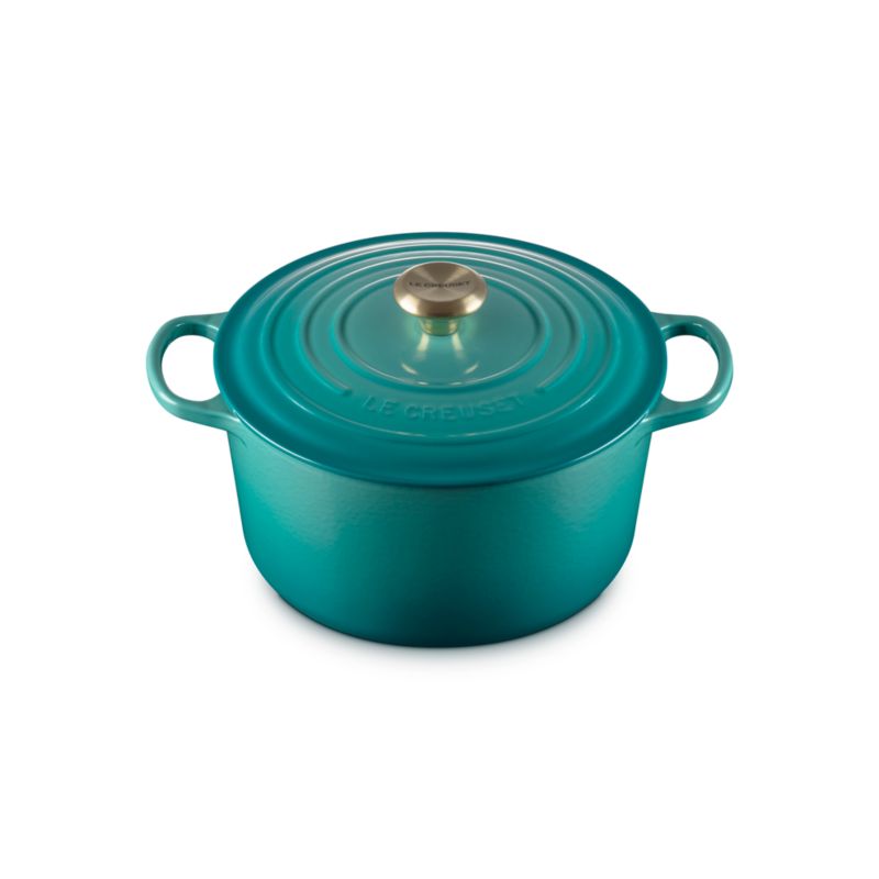 Le Creuset ® Signature 6.2 L/6.5 Qt. Bleu Riviera Enameled Cast Iron Deep Round Dutch Oven - image 5 of 7