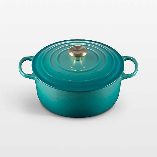 Le Creuset ® Signature 5.3 Liter/5.5 Qt. Bleu Riviera Enameled Cast Iron Round Dutch Oven