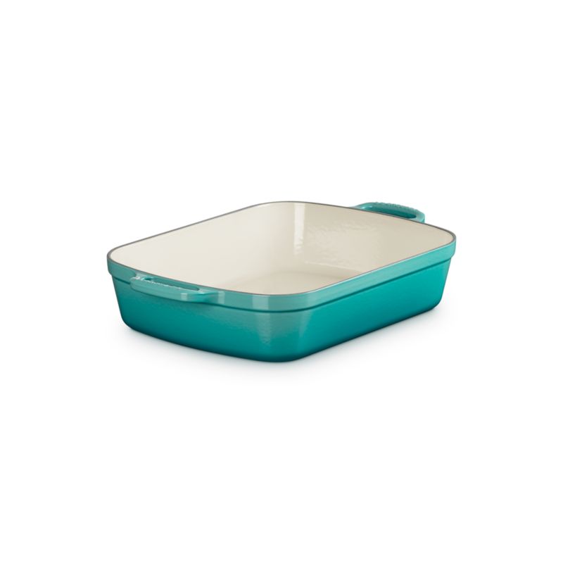 Le Creuset ® Signature 5.25-Qt. Bleu Riviera Enameled Cast Iron Rectangular Roaster - image 4 of 6