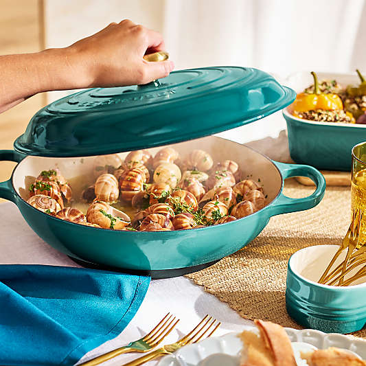 Le Creuset ® Signature 3.5 L/3.5 Qt. Bleu Riviera Enameled Cast Iron Braiser