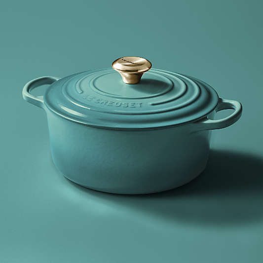 Le Creuset ® Signature 4.2 Liter/4.5 Qt. Bleu Riviera Enameled Cast Iron Round Dutch Oven