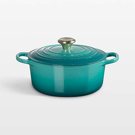 Le Creuset ® Signature 4.2 Liter/4.5 Qt. Bleu Riviera Enameled Cast Iron Round Dutch Oven