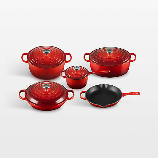 Le Creuset ® Signature Cerise Enameled Cast Iron 9-Piece Cookware Set