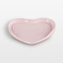 Le Creuset Chiffon Pink Stoneware Heart Spoon Rest | Crate & Barrel