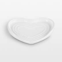 Le Creuset White Stoneware Heart Spoon Rest | Crate & Barrel