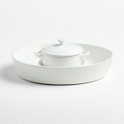 View Le Creuset ® White Chip & Dip with 24-oz. Mini Cocotte, Set of 2 details