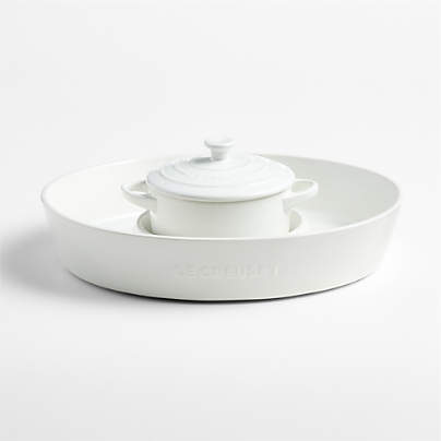 Le Creuset ® White Chip & Dip with 24-oz. Mini Cocotte, Set of 2