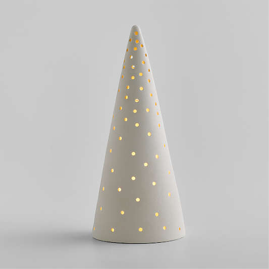 Pre-lit LED White Textured Christmas Tree, Large 16"