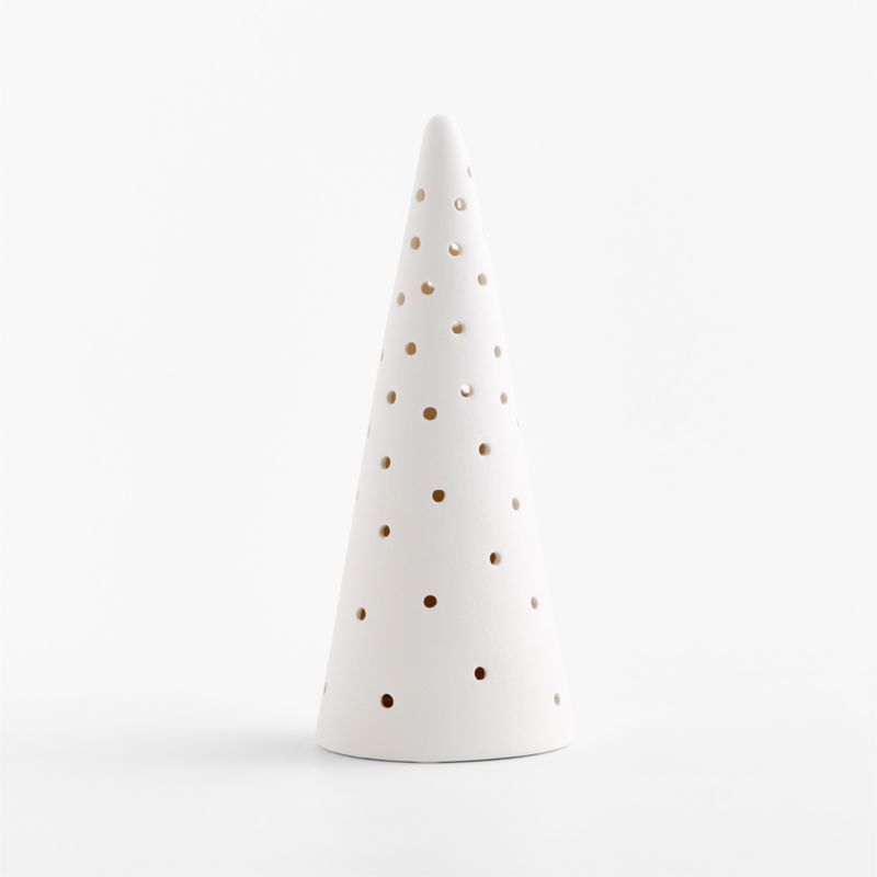 Pre-lit LED White Textured Christmas Tree, Medium 11" - image 4 of 7