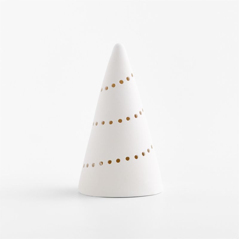 Pre-lit LED White Textured Christmas Tree, Small 8.5" - image 4 of 7