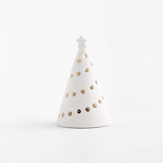 Pre-lit LED White Textured Christmas Trees 4.5"-16"