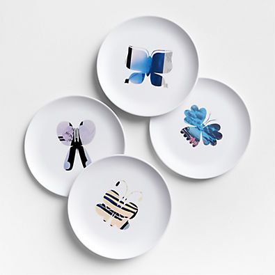 View Butterfly Melamine Salad Plates by Lucia Eamesâ„¢, Set of 4 details