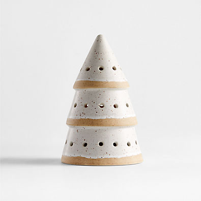 View LED 8" White Ceramic Christmas Tree details