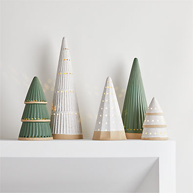 View LED Ceramic Christmas Trees, Set of 5 details