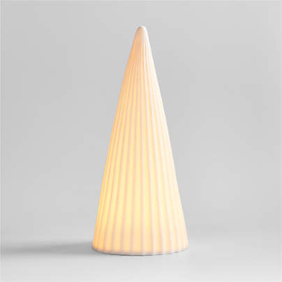 LED Large White Porcelain Christmas Tree Decorative Object
