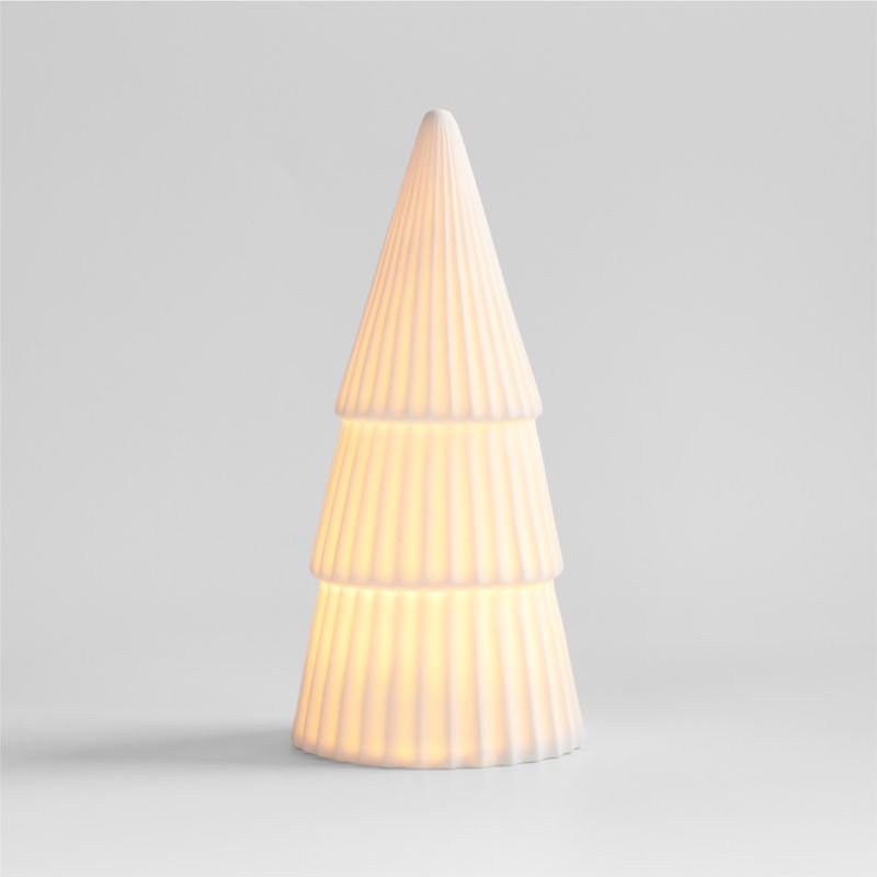 LED Medium White Porcelain Christmas Tree Decorative Object - image 0 of 14