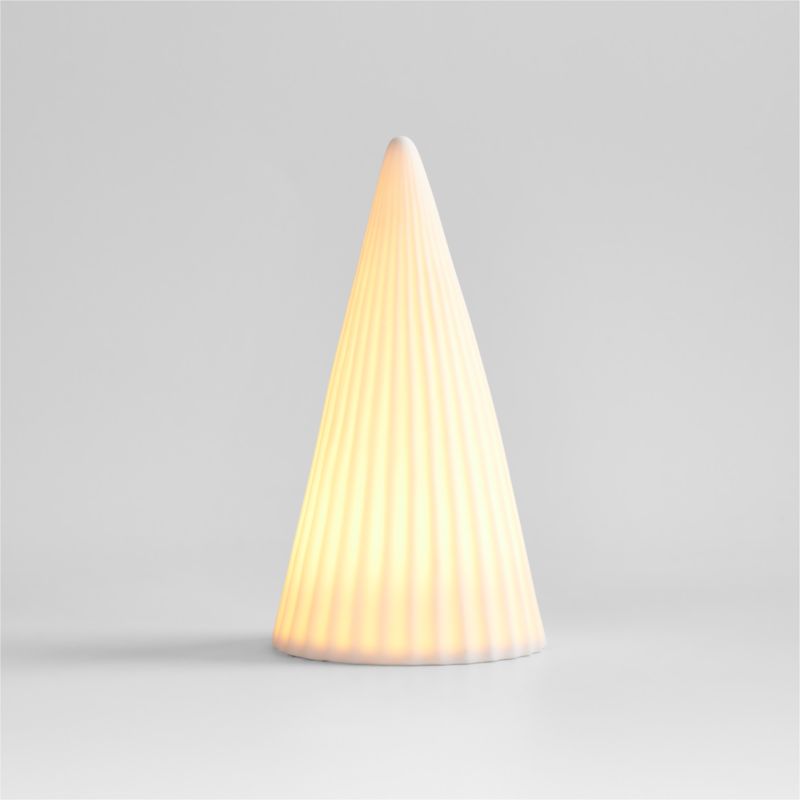 LED Small White Porcelain Christmas Tree Decorative Object - image 0 of 14