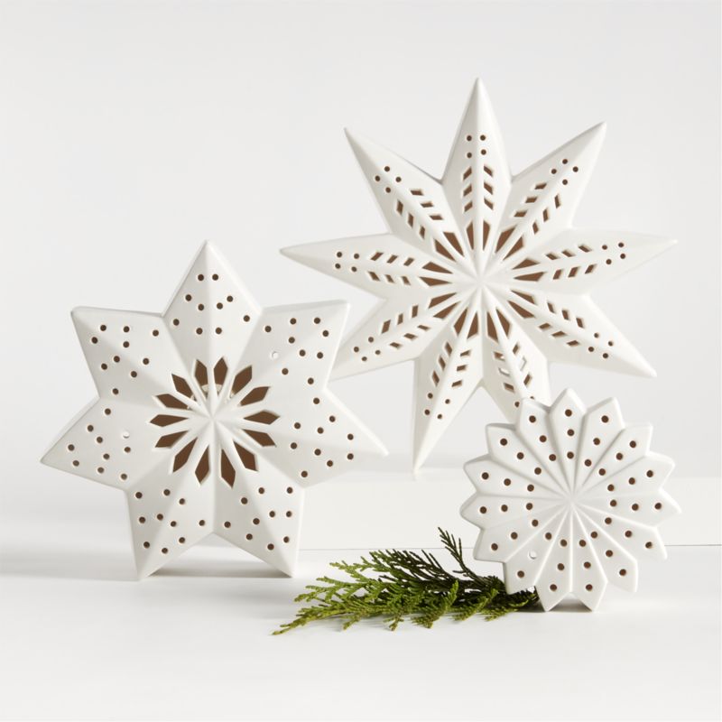 Large LED White Holiday Ceramic Snowflake 9" - image 8 of 14