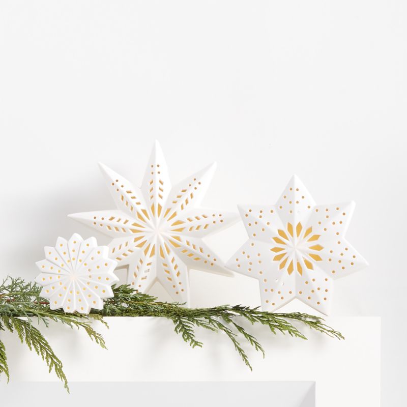 Large LED White Holiday Ceramic Snowflake 9" - image 7 of 14