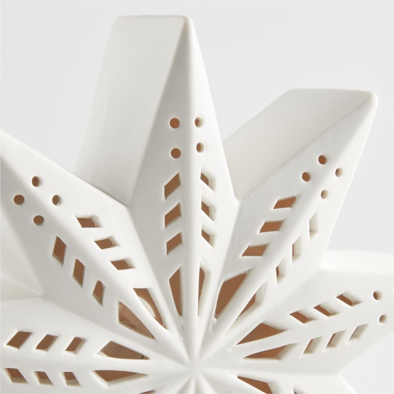 Large LED White Holiday Ceramic Snowflake 9" - image 11 of 14